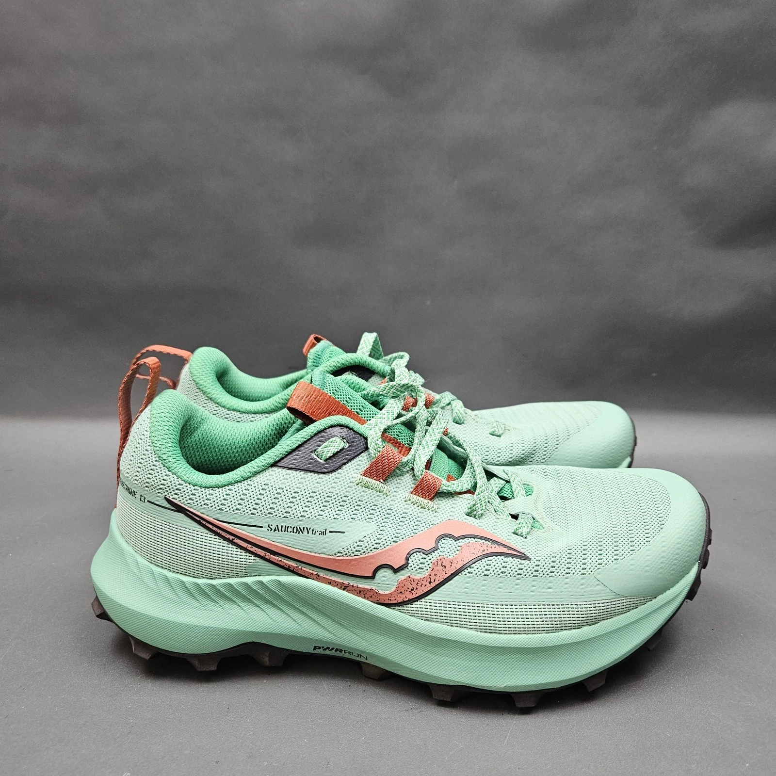 Saucony Peregrine 13 Trail Shoes Womens Size 6 Green Running Sneakers Hiking