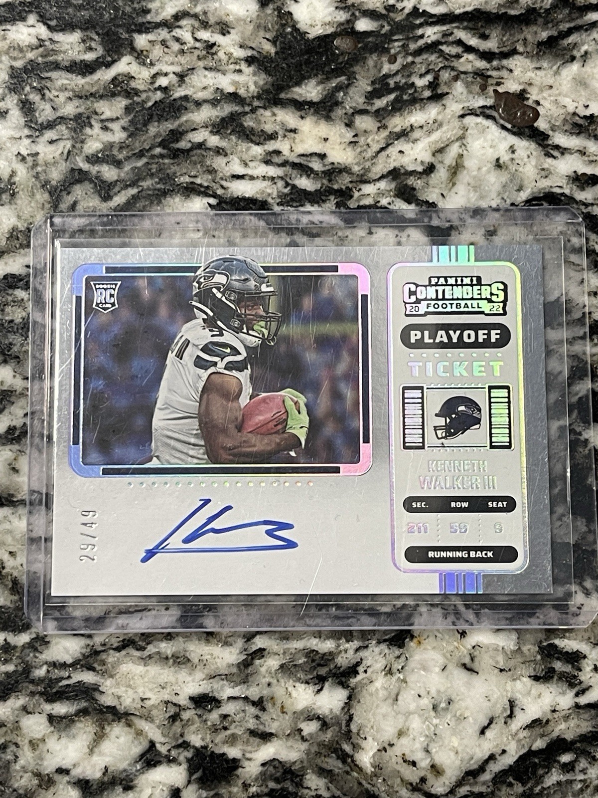 2022 Panini Contenders Playoff Ticket Variation Kenneth Walker Auto /49 🔥🔥