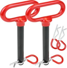 2-Pack 5/8" x 4-1/2" Steel Hitch Pin with 4pcs 3" R Clip, Clevis Pin Hitch wi...