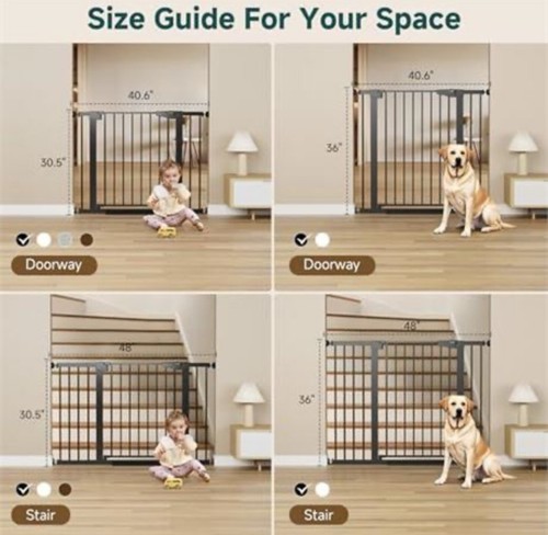 Cumbor 29.7-40.6" Baby Gate for Stairs, Baby Essential Safety Gate, Mom's Choice - Picture 2 of 3