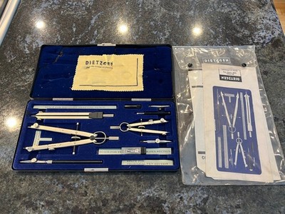 Dietzgen Globe GM1282 PJ German Drafting Compass Set Complete in Case