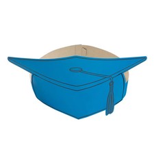 22 1/2" x 5 1/4" Graduation Cap Blue Cardstock Crowns - 12 Pc.