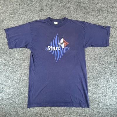 VINTAGE Microsoft Windows Shirt Mens Large Blue 95 Start Promo Tech Computer 90s