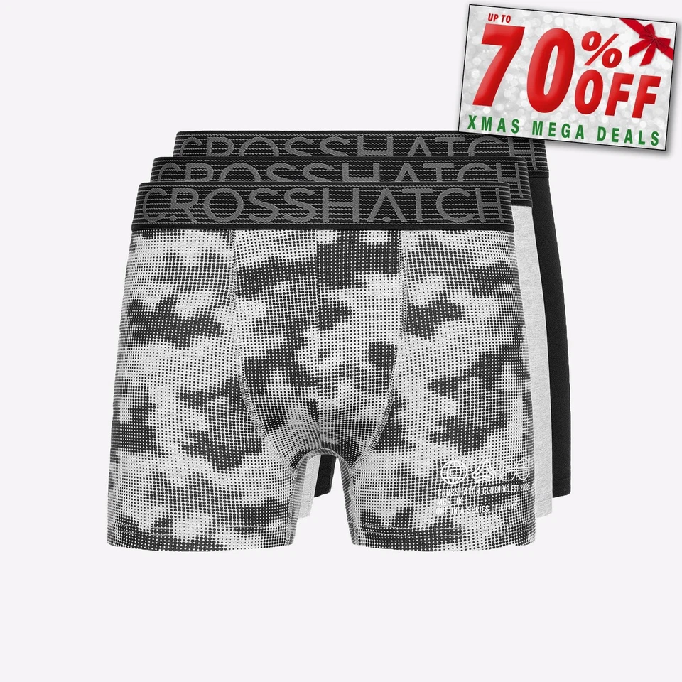 Crosshatch Guillemot Mens 3-Pack Comfort Lounging Underwear Boxer Shorts