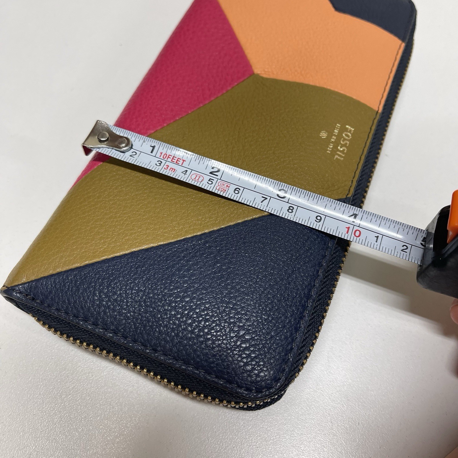 Fossil VDAY Wallet Navy Patchwork Zip Clutch Brig… - image 11