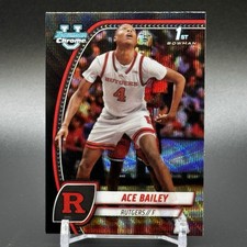 2025 Bowman U Chrome Ace Bailey 1st Black Wave Refractor #1 RC - Utah Rookie