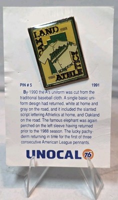 Vintage Unocal 76 Oakland Athletics 1988 Jersey Uniform Souvenir Pin