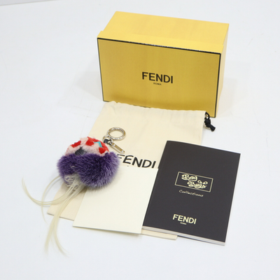 FENDI Monster Bugs Eye Bag Charm Keyring Key chain Fur Accessory