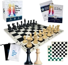 MegaChess Staunton Quadruple Weighted Chess Set - 4.1" Kings, 2 Boards, 34 Piece