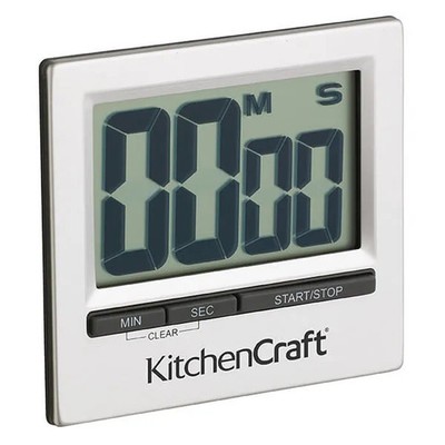 KitchenCraft großer leicht ablesbarer verchromter Timer