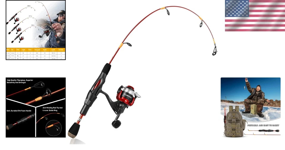 Ice Fishing Rod 28” with Cork Handle - Ultralight & Perfect for Gifting - Image 2 of 4