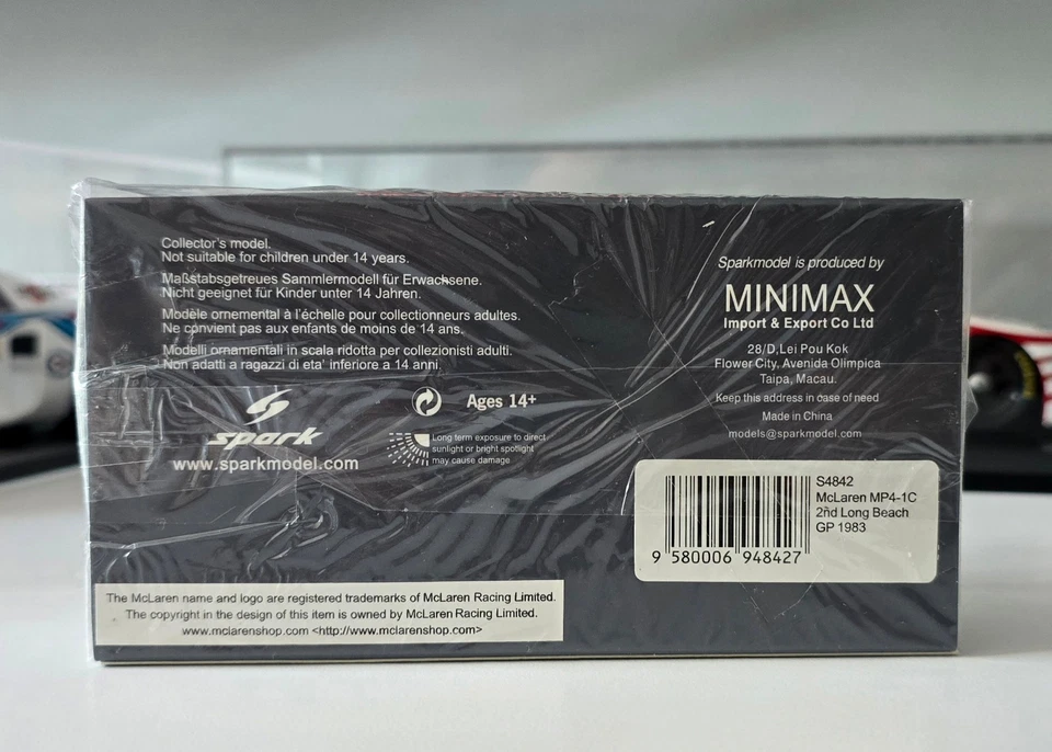 1/43 Spark S4842 McLaren MP4/1-C 2nd Long Beach GP 1983 Niki Lauda - Immagine 3 di 3