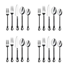Gourmet Settings Twist & Shout 20pc. Stainless Steel Flatware Set