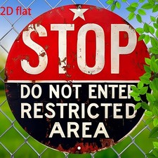 Vintage Stop Sign Aluminum Sign 8 Inch Round Funny Do Not Enter Metal Vintage Stop Sign Aluminum Sign 8 Inch Round Funny Do Not Enter Metal
