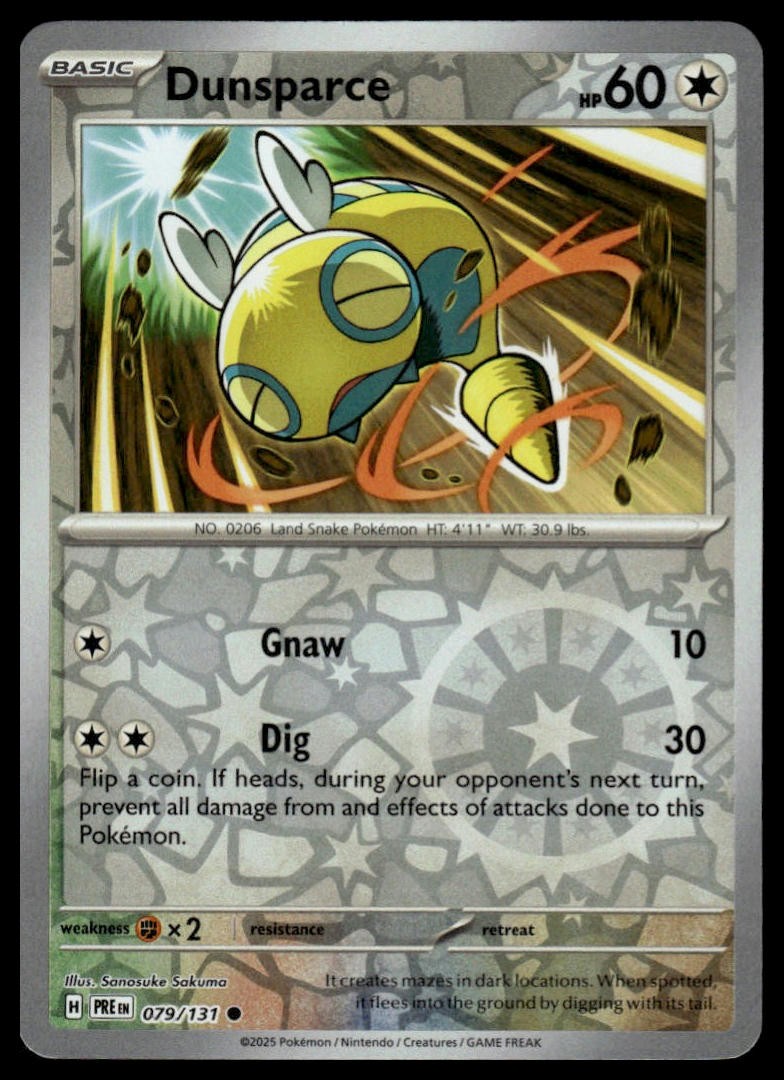 Dunsparce SV: Prismatic Evolutions #079/131 Reverse Holo NM