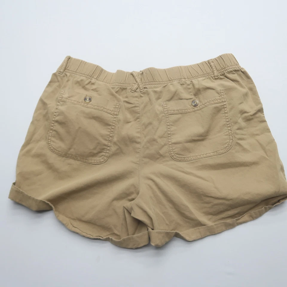 Женские холщовые шорты Sonoma размер XL коричневые эластичные на талии хлопок эластичные - Изображение 2 из 4