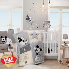 Lambs and Ivy Mickey Mouse Crib Bedding Set 4pc Gray