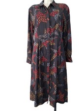 White Stuff Star Print Shirt Dress Women's UK 16 Multicoloured Long Sleeve