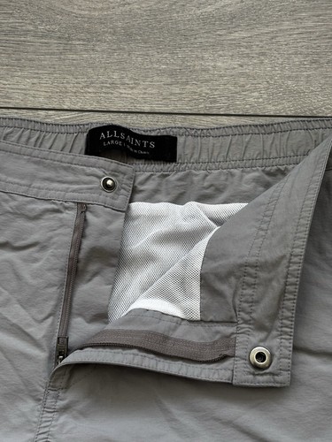 All Saints Ward Badeshorts Herren Large grau 6" Schrittlänge gefüttert Stretch Ramskull - Bild 4 von 10