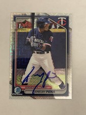 Dameury Pena SIGNED 2024 Bowman Chrome 1st RC MOJO REFRACTOR #BCP-167 IP AUTO