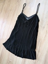 REFORMATION Women's Black Velvet Babydoll MINI Dress MEDIUM