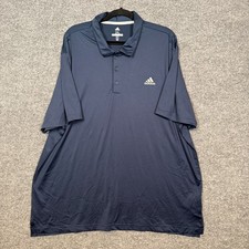 Adidas Golf Polo Shirt Mens 2XL Blue Short Sleeve Performance Stretch Casual