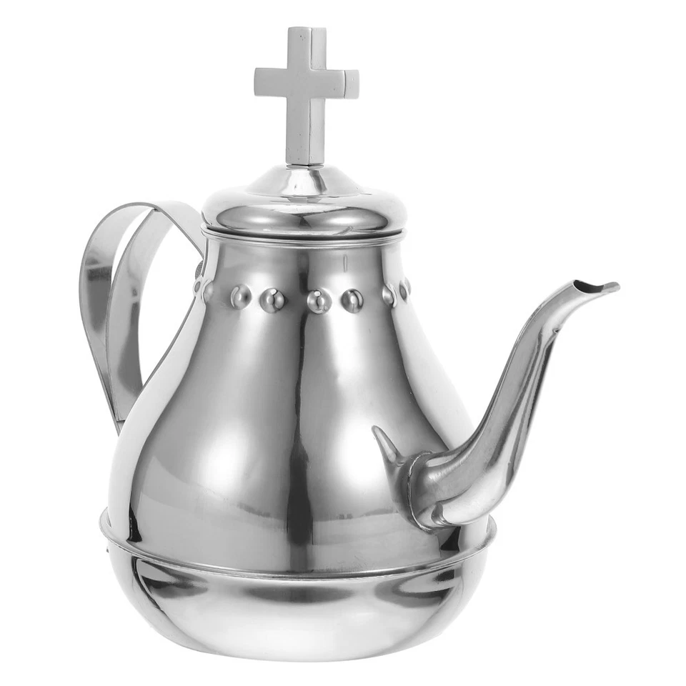 Teiera in acciaio inossidabile, teiera vintage in argento per comunione, - Immagine 4 di 4