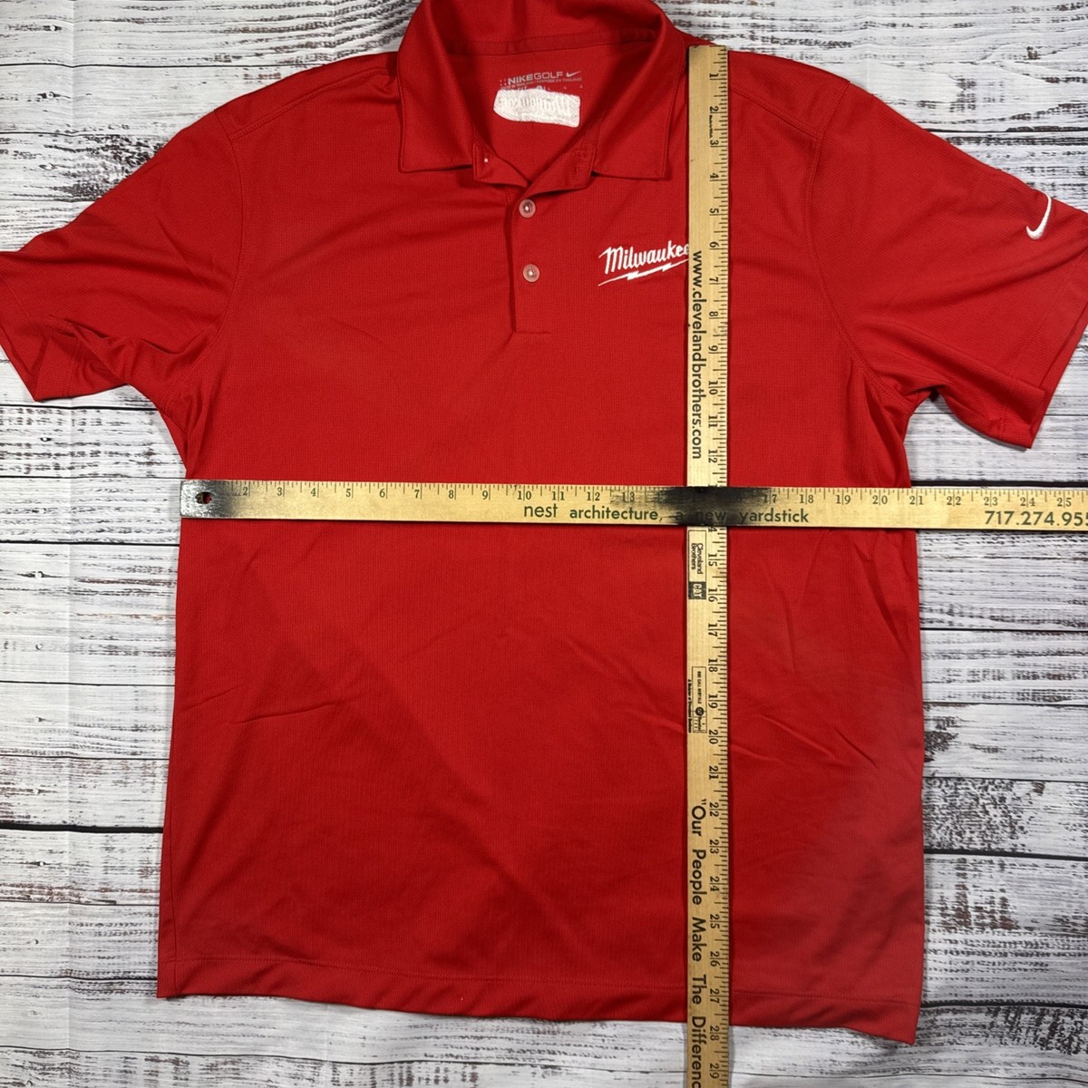Nike Golf Dri-FIT Polo Shirt Mens Large Red Milwaukee Tool Logo