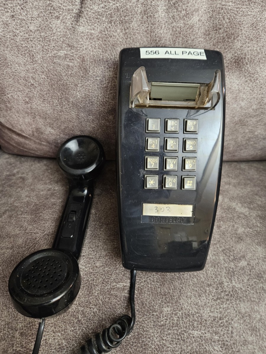 Cortelco 2554 Single Line Wall Phone Analog Push Buttons