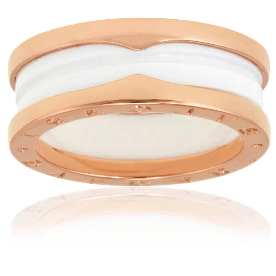 BVL347014 Bvlgari B.Zero1 ouro rosa 18K e cerâmica branca 2 bandas - Escolha o tamanho - Imagem 2 de 4