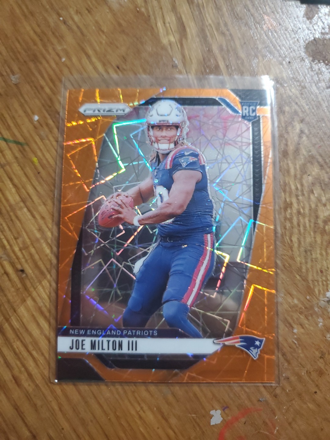 2024 Prizm Joe Milton III Lazer Prizm Parallel RC #354 New England Patriots