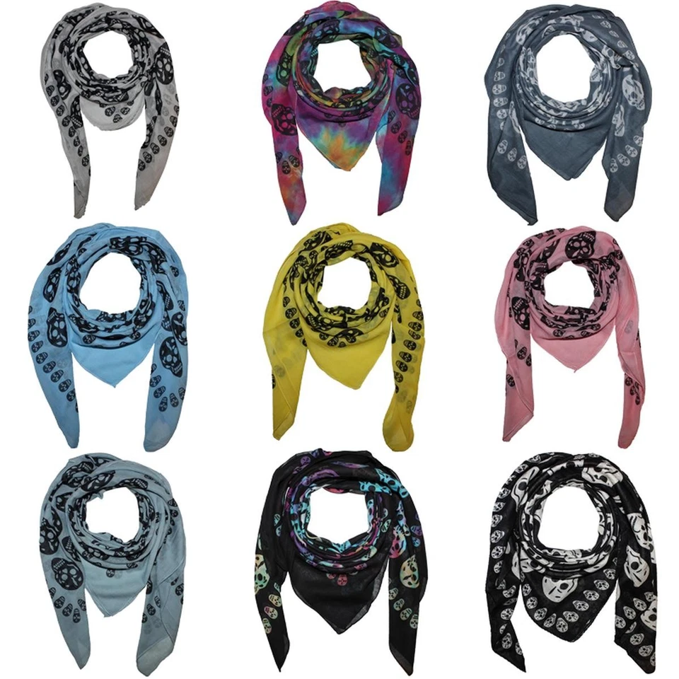 FREAK SCENE Mundschutz BaumwollTuch Totenköpfe 1 Farbe wählen Halstuch Baumwolle Schal Banda