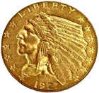 1927 GOLD USA $2.50 INDIAN HEAD QUARTER EAGLE COIN