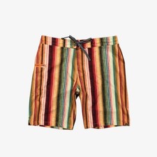 Prana Board Shorts Mens 32 Fenton Striped Drawstring Stretch Beach Surf Swim