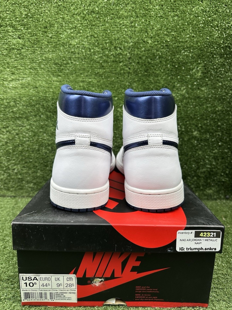Size 10.5 - Air Jordan 1 Retro OG High Metallic Navy 886915362071