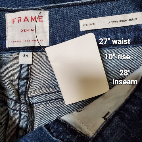 Frame Heritage Denim Le Sylvie Slender Straight Jeans NWT Size 24/27" Waist $198 - Picture 4 of 6