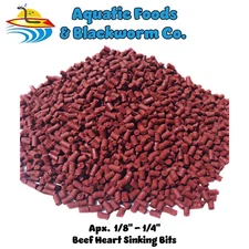 Beef Heart Bits for Discus, Cichlids, Bottom Fish & All types Tropicals