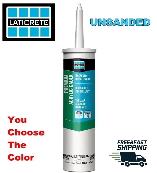 LATICRETE Premium Acrylic UNSANDED Caulk -You Choose the Color 10.3oz Tube