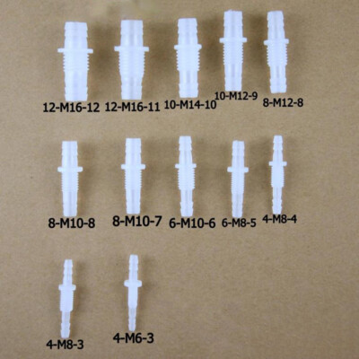 Bulkhead Connector Plastic Straight Barbed Male Thread Pipe Fittings Reducer