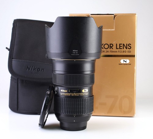 Nikon AF-S 24-70mm F2.8 G ED Autofocus Zoom Lens Boxed Front & Rear Caps & Hood