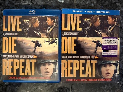 Live Die Repeat: Edge of Tomorrow (Blu-ray, 2014) w/ DVD & Slipcover - VERY GOOD