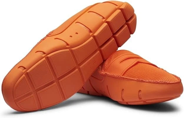 Mocassins masculinos SWIMS novo em folha clássico laranja coral EUA 8 - Imagem 4 de 4
