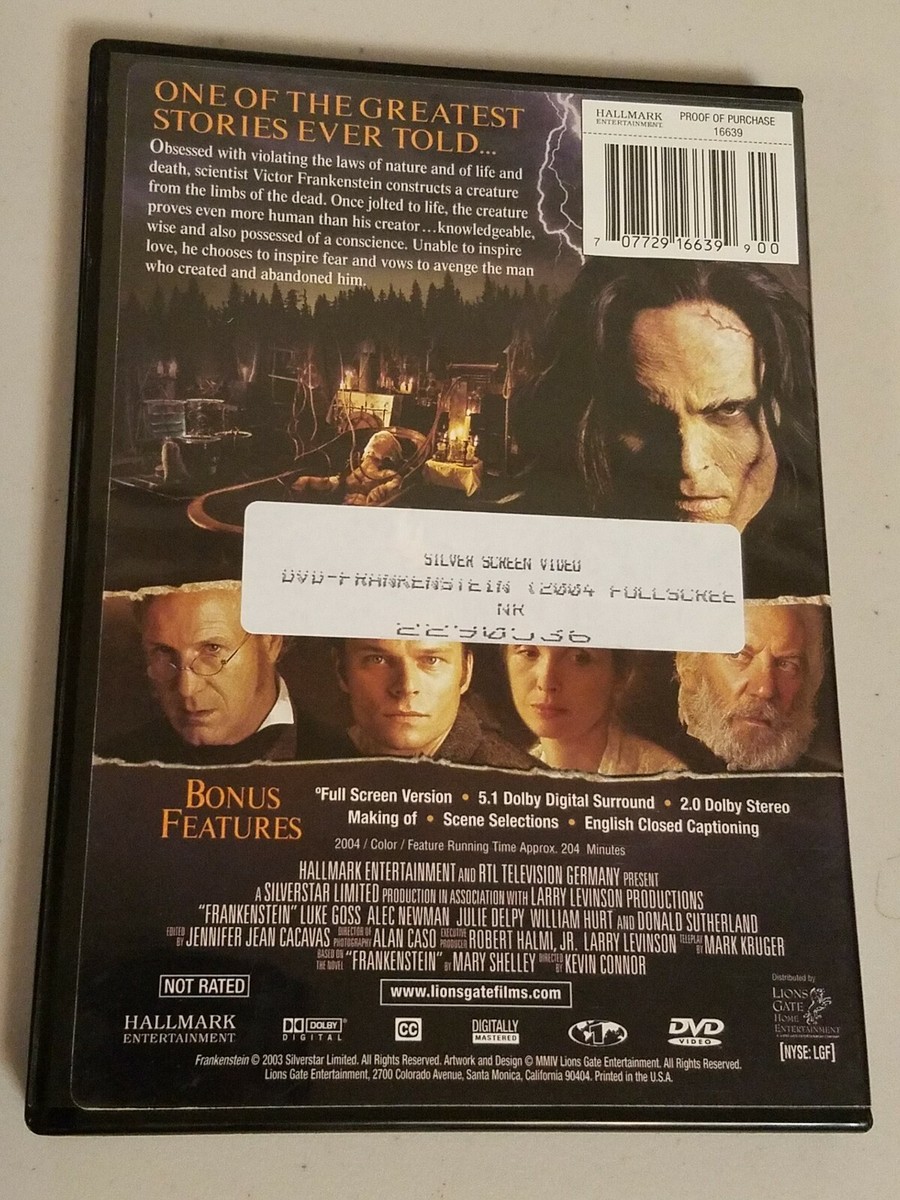 Frankenstein (DVD, 2004) Luke Goss, Alec Newman, Julie Delpy