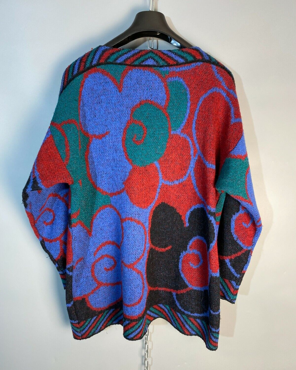 Maglione multicolore vintage anni '70 Yves Saint Laurent YSL lavorato a maglia oversize