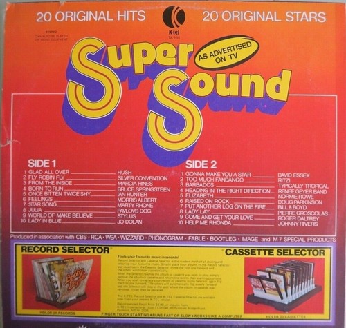 Super Sound HUSH Various Artists Hits Australia 12'' vinyl Lp 1976 rare pop rock - Picture 3 of 3