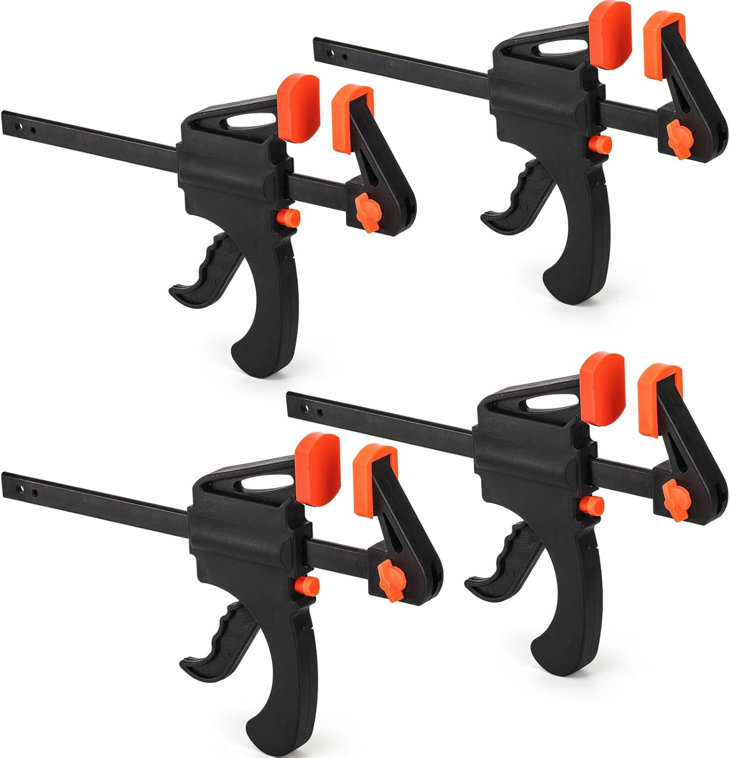 SOUJOY 6 Inch Bar Clamps for Woodworking, 4 Pack One-Handed Wood Clamp/Spreader