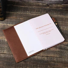 Crazy Horse Leather A5 Notebook Cover with Pen Holder Durable Journal Case