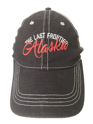 The Last Frontier Alaska Adult Brown Snapback Mesh Logo Baseball Cap