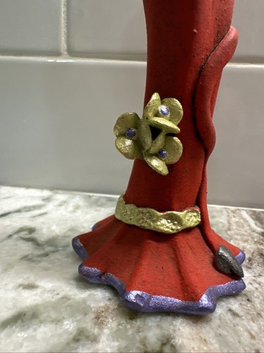 “Catrina” Day of the Dead, in Red Dress, Figurine, 7.75” Tall, PO- VG+ - Picture 6 of 10