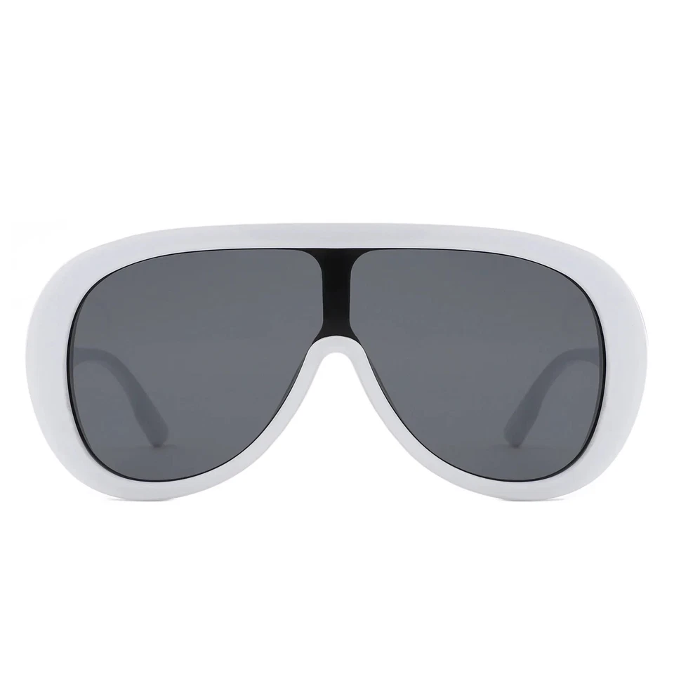 Gafas de sol de aviador retro unisex - Tonos redondos de gran tamaño con lentes protectoras Foto 2 de 4